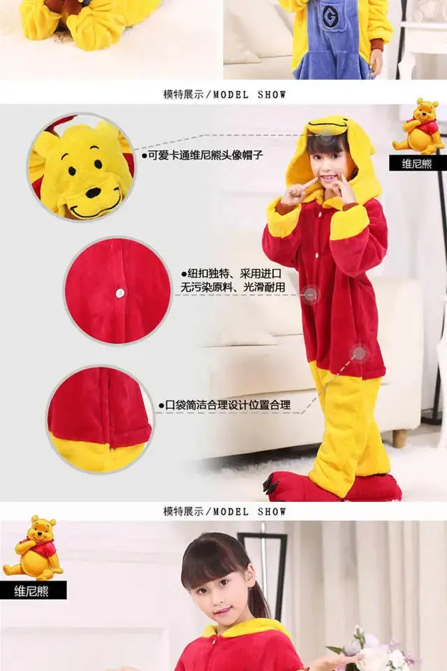 Minions cartoon children's one-piece pajamas creative personality kawaii thickened warm home clothes cosplay clothing wholesale