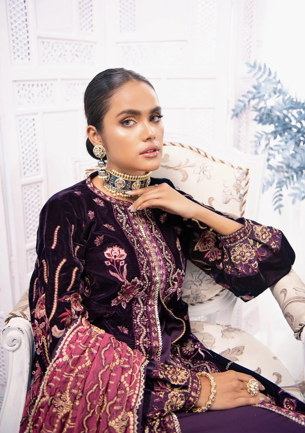MON AMOUR - LOOK 03 | AIK Atelier Mon Amour Velvet 2021  Unstitched Embroidered Velvet Suits