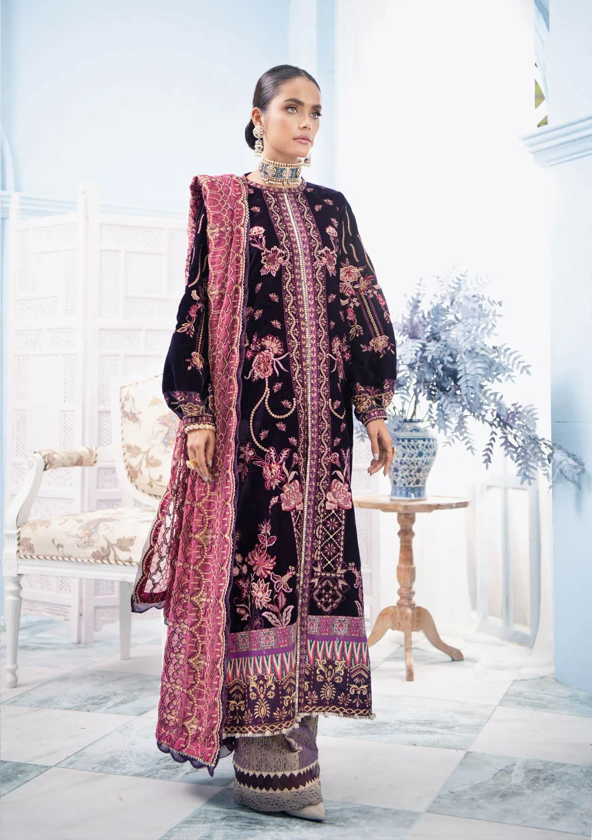 MON AMOUR - LOOK 03 | AIK Atelier Mon Amour Velvet 2021  Unstitched Embroidered Velvet Suits