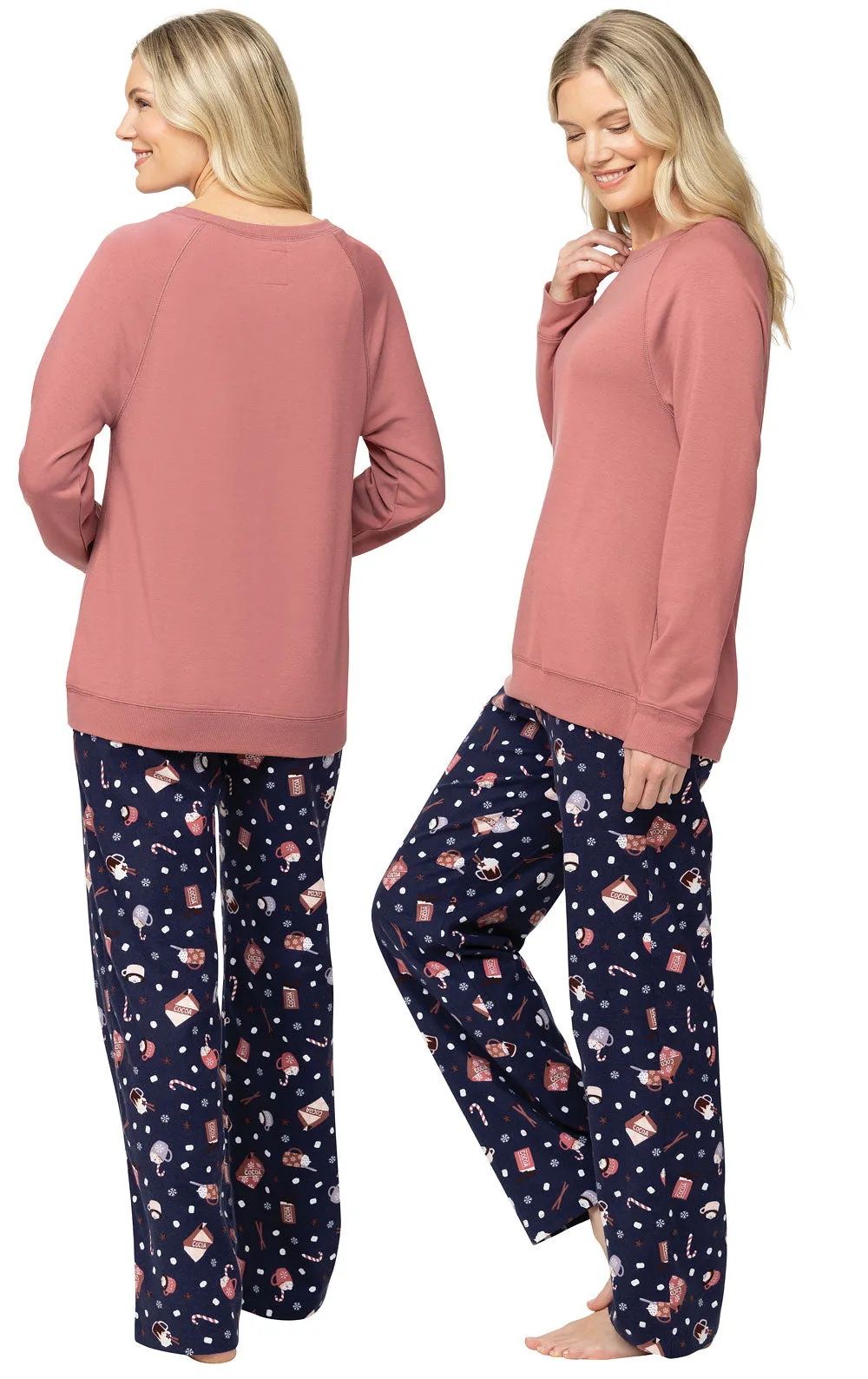 Mugs & Kisses Soft French Terry & Flannel Pajamas