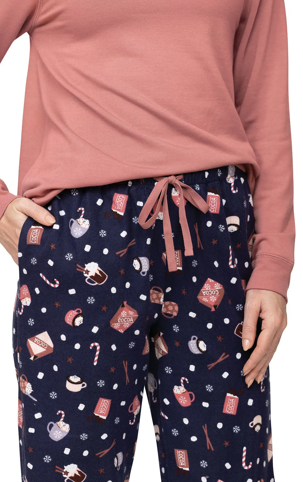 Mugs & Kisses Soft French Terry & Flannel Pajamas