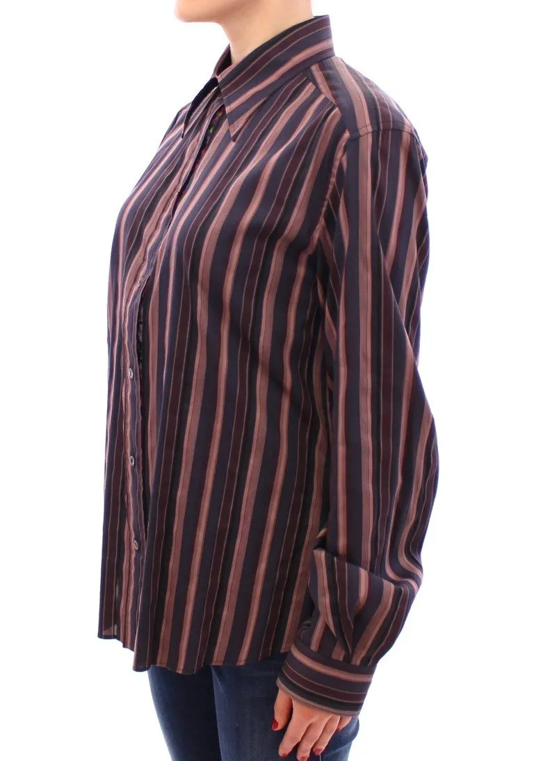 Multicolor Striped Floral Cotton Shirt