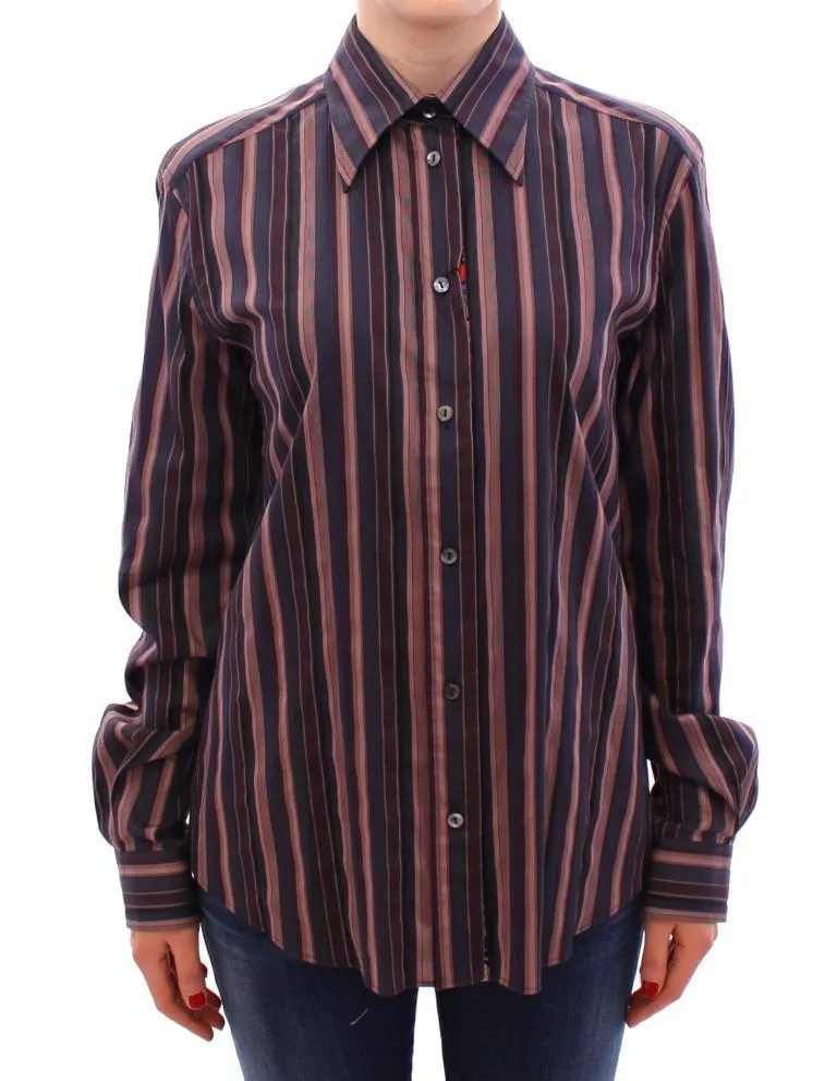 Multicolor Striped Floral Cotton Shirt