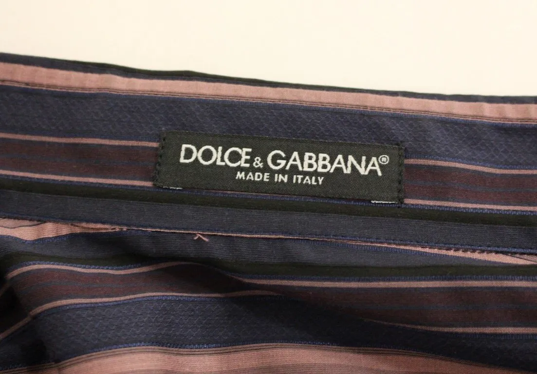 Multicolor Striped Floral Cotton Shirt