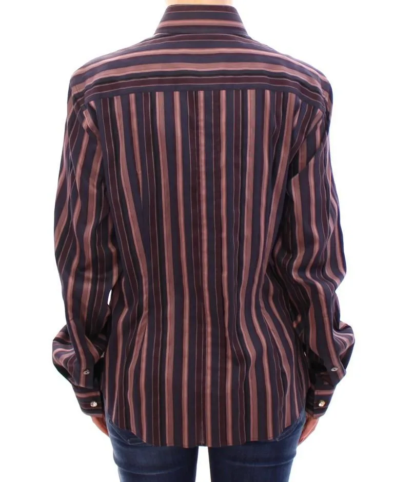 Multicolor Striped Floral Cotton Shirt