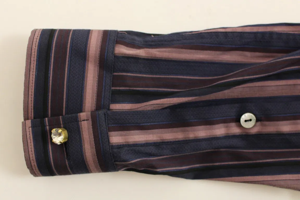 Multicolor Striped Floral Cotton Shirt
