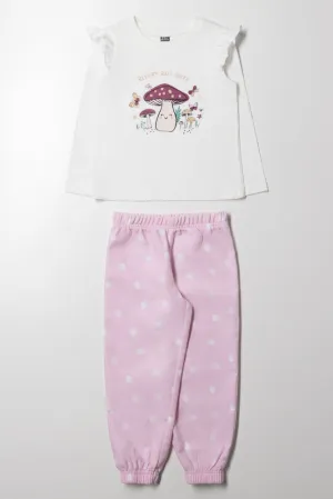 Mushroom Pyjamas White And Pink