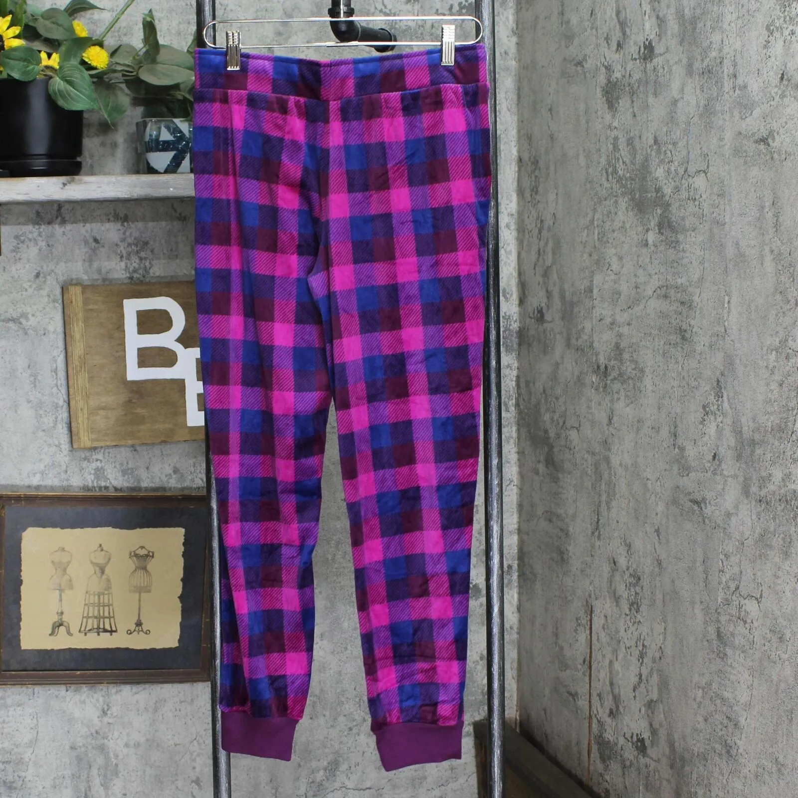 Nautica Women's 2 Piece Fleece Pajama Sleepwear Set 1812934 Purple Plaid S
