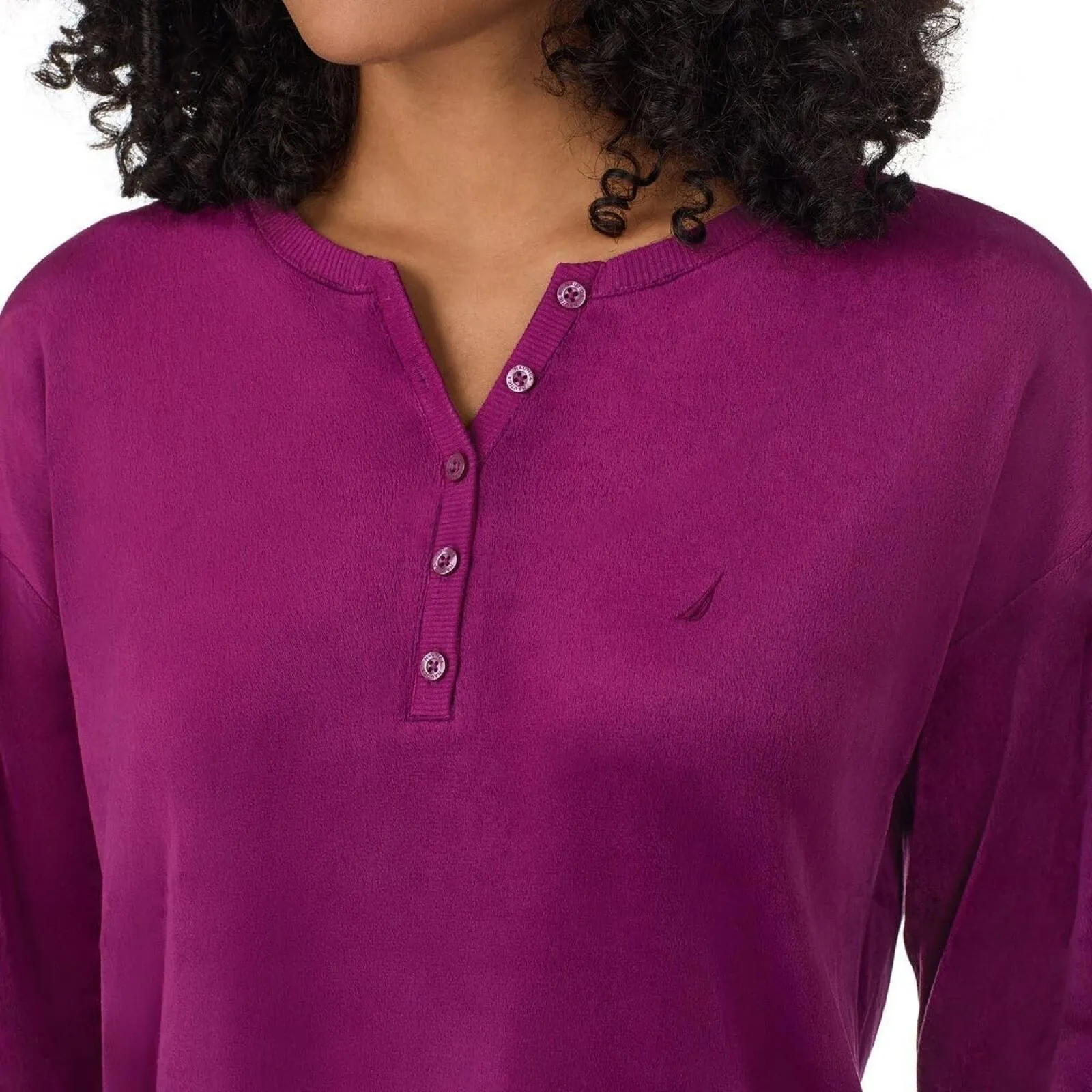Nautica Women's 2 Piece Fleece Pajama Sleepwear Set 1812934 Purple Plaid S