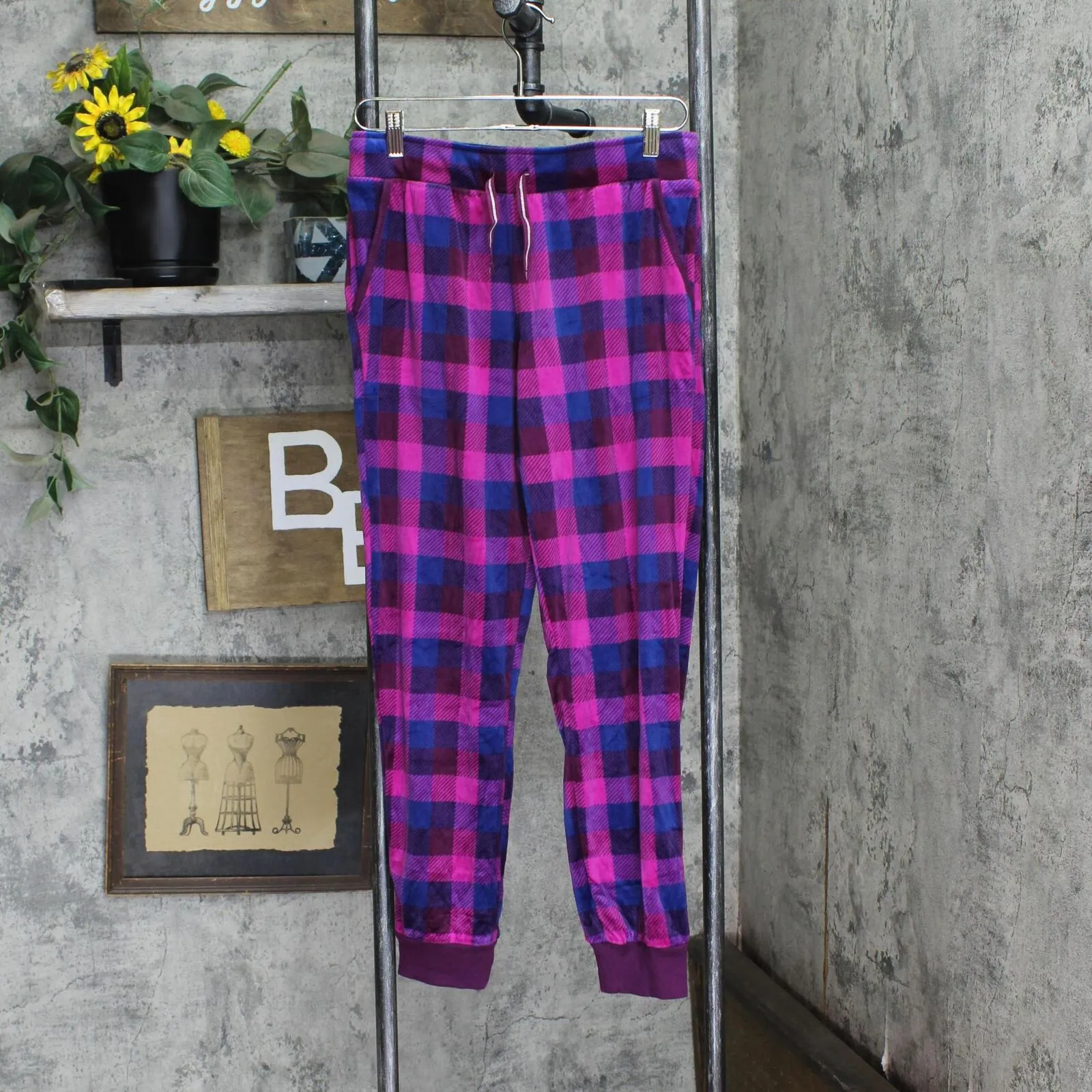 Nautica Women's 2 Piece Fleece Pajama Sleepwear Set 1812934 Purple Plaid S
