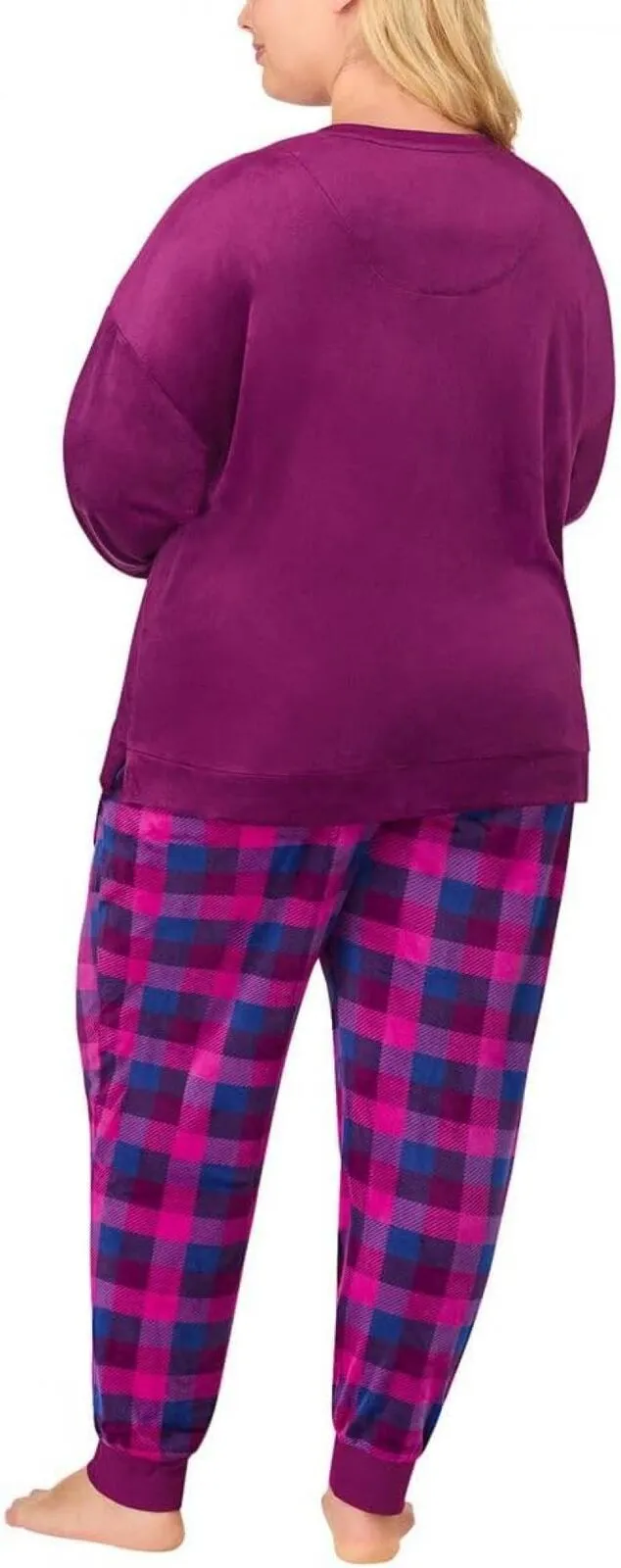 Nautica Women's 2 Piece Fleece Pajama Sleepwear Set 1812934 Purple Plaid S