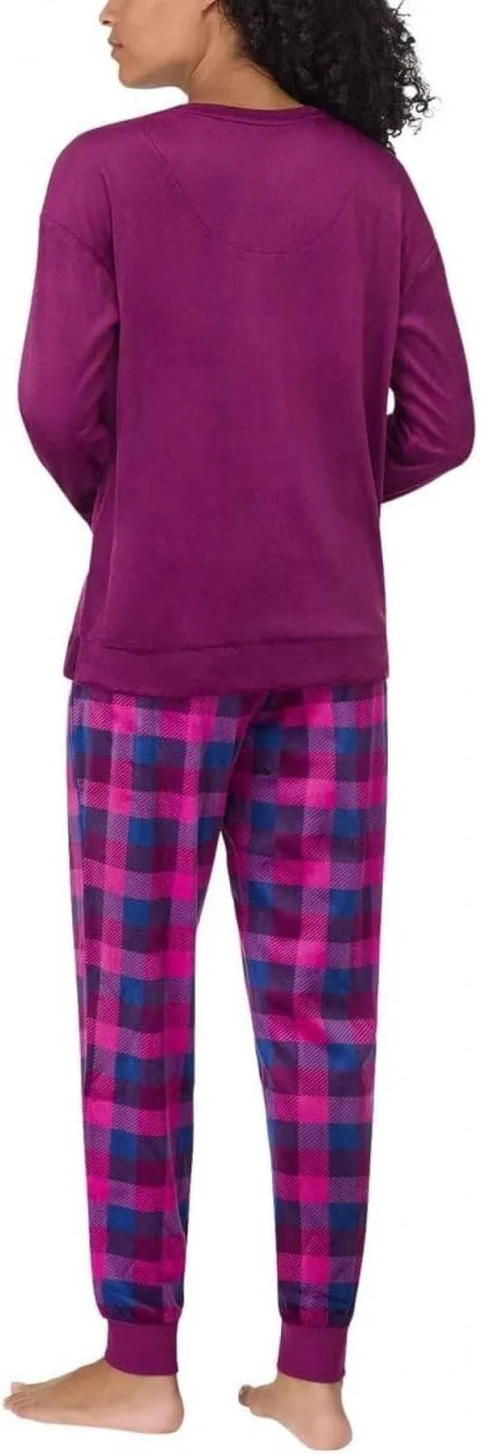 Nautica Women's 2 Piece Fleece Pajama Sleepwear Set 1812934 Purple Plaid S