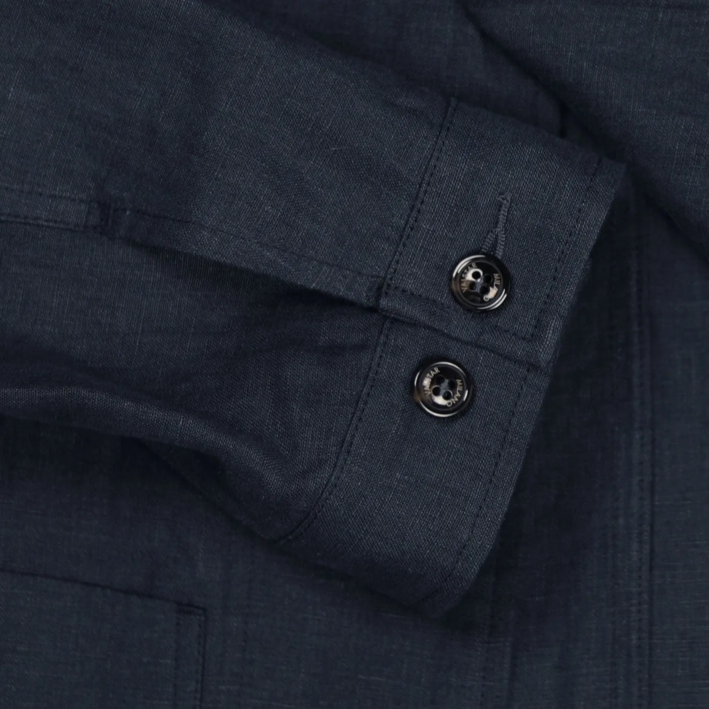 Navy Linen Unlined Work Jacket