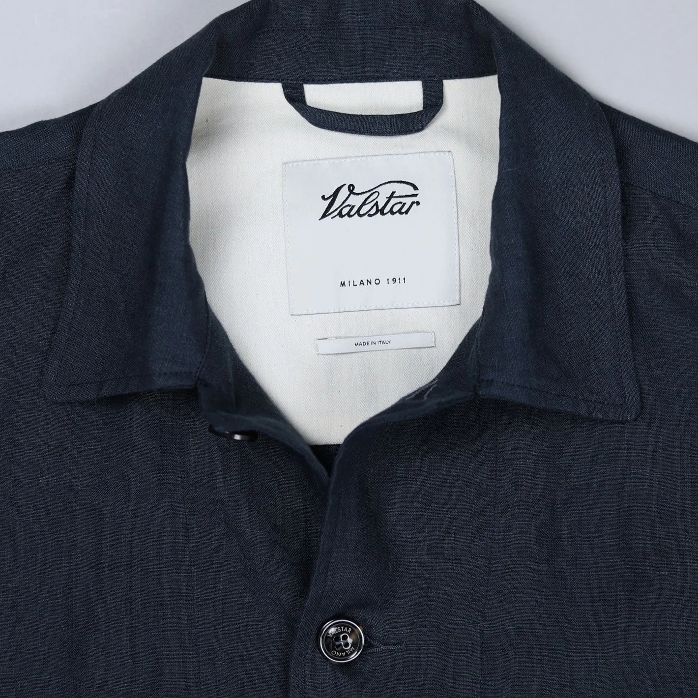 Navy Linen Unlined Work Jacket