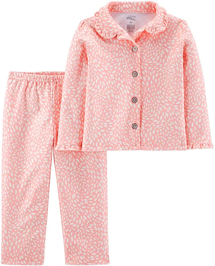 New Simple Joys by Carter's Infant Girls 2-Piece Coat Style Pajama Set, Sz 12 Months!