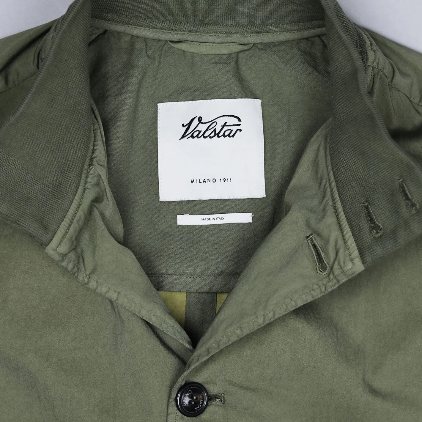 Olive Green Cotton Nylon Unlined Valstarino Jacket