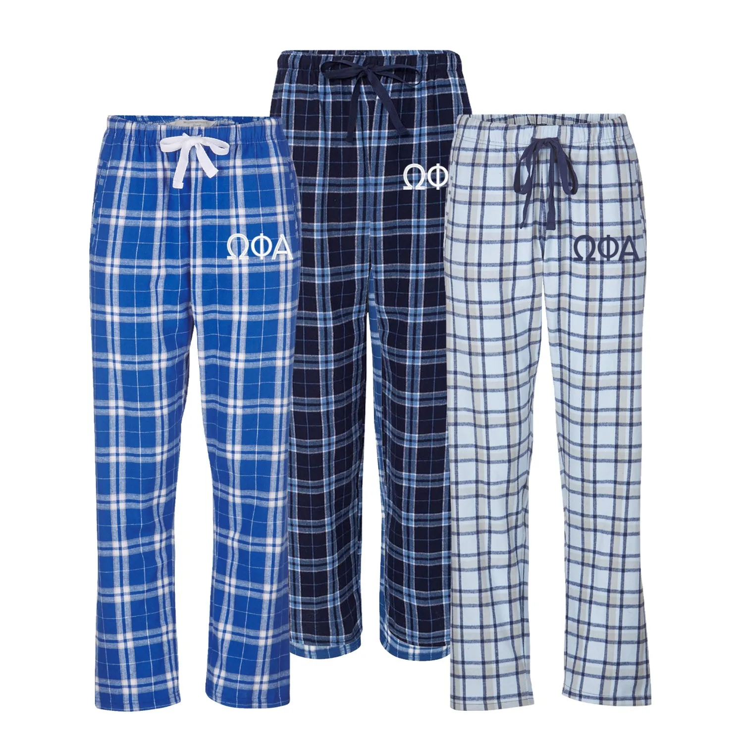 Omega Phi Alpha Flannel Pants - Embroidered OPhiA Pajama Bottoms