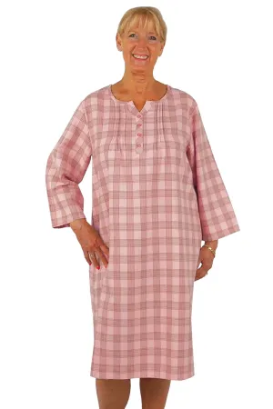 Open Back Snap Closure Women's 3/4 Sleepwear