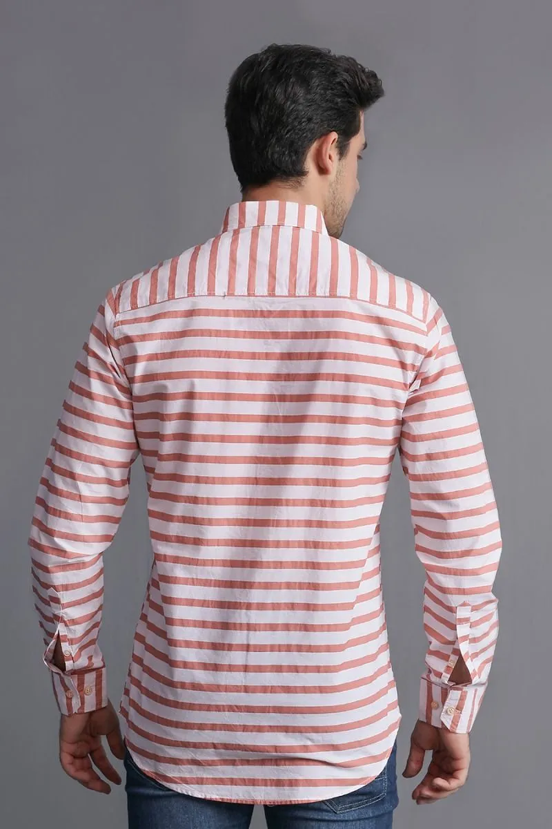 ORANGE STRIPED SHIRT