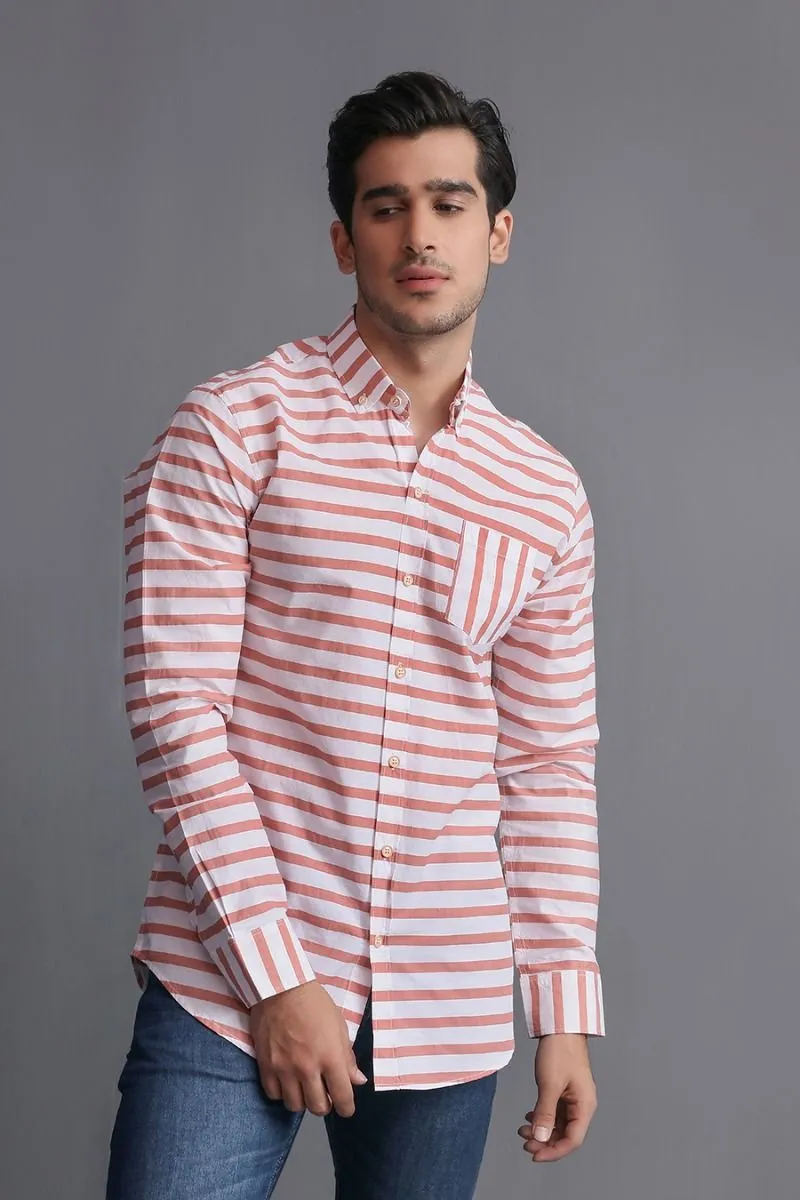 ORANGE STRIPED SHIRT