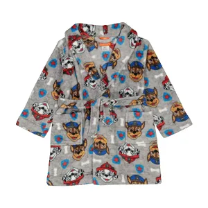 PAW Patrol Toddler Boys Pajama Robe Plush Velvet Fleece Bathrobe, 2T-4T, Gray