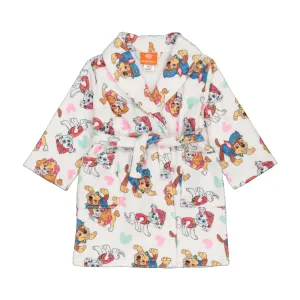 PAW Patrol Toddler Girls Pajama Robe Plush Velvet Fleece Bathrobe, 2T-4T, White
