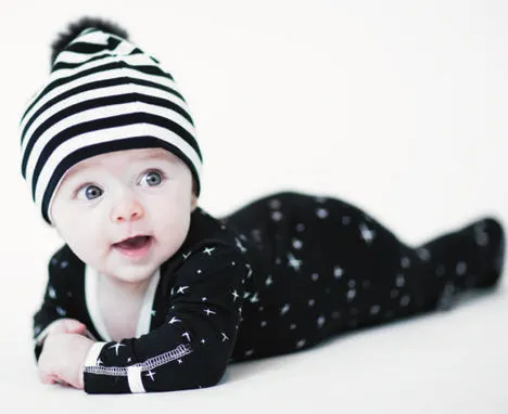 Peregrine Kidswear Black Stars Footie