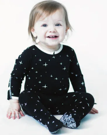 Peregrine Kidswear Black Stars Footie