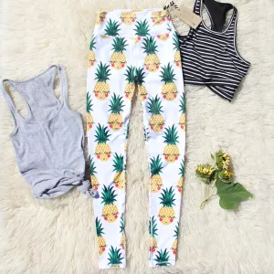 Pineapple Stretch Yoga Pants