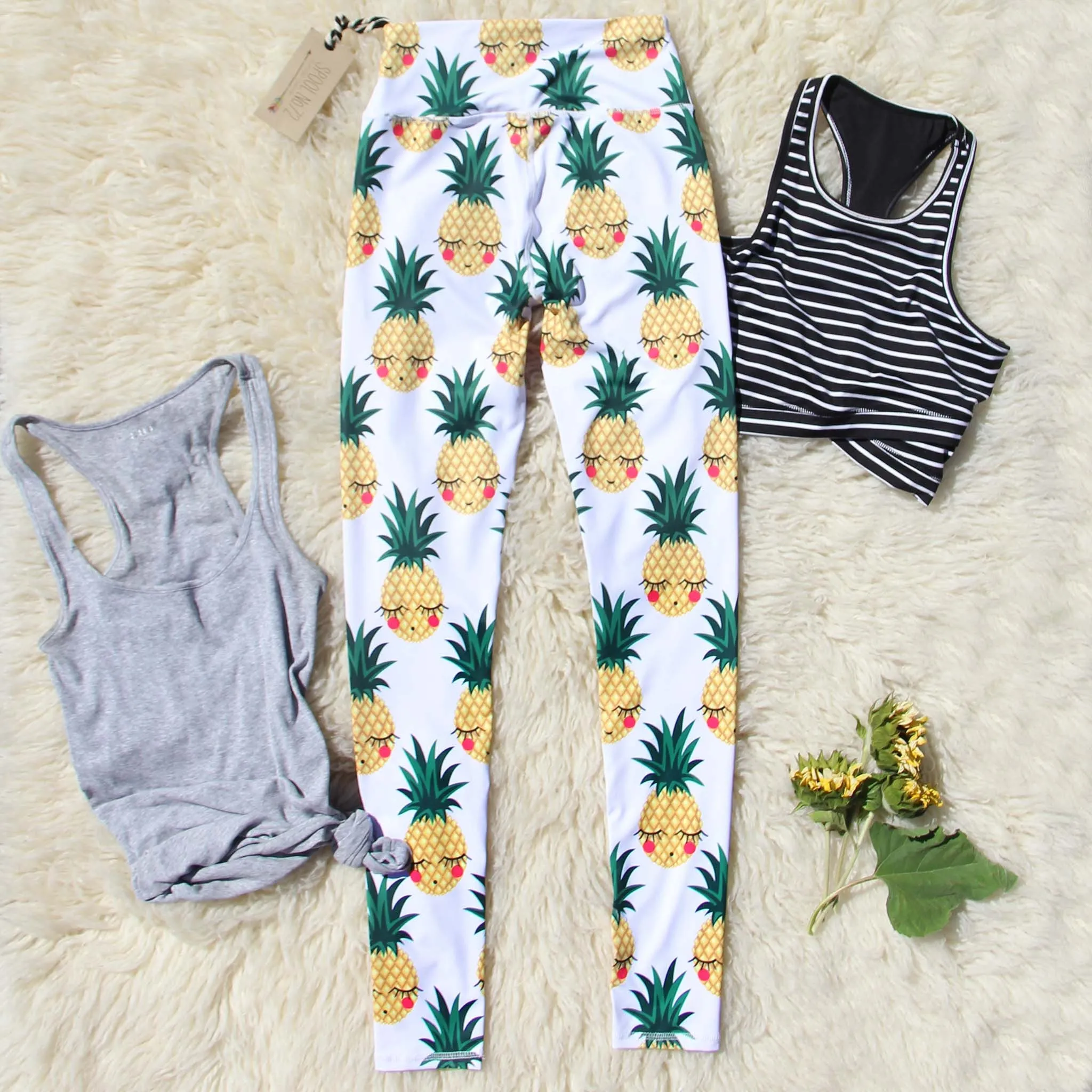 Pineapple Stretch Yoga Pants