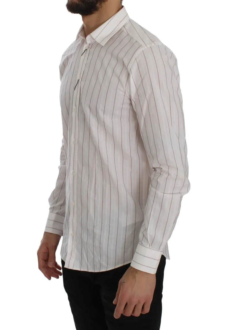 Pink Striped STAFF Regular Fit Dress Shirt