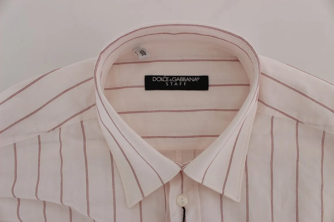 Pink Striped STAFF Regular Fit Dress Shirt