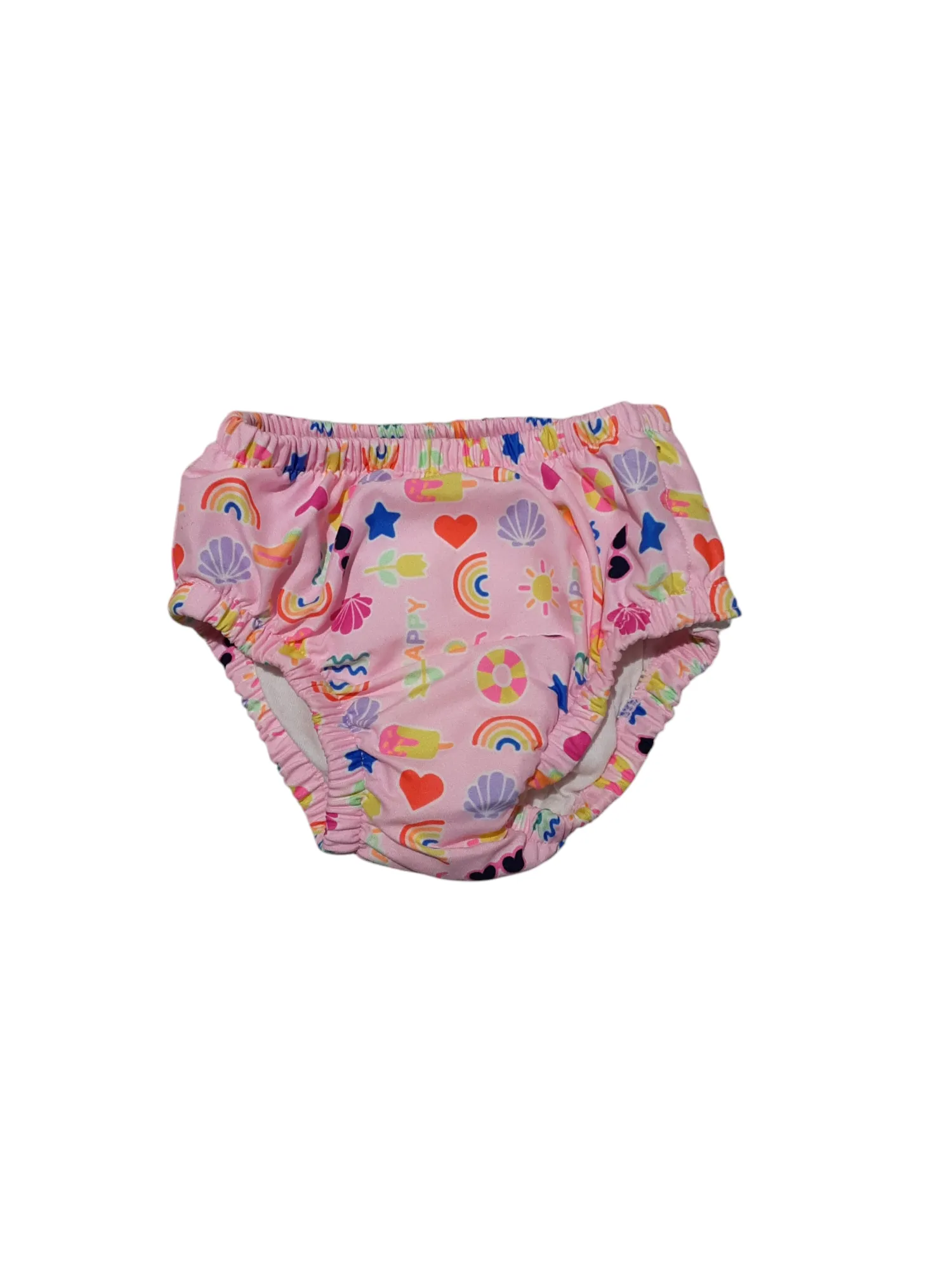 Pink summer theme swim diaper size 3-6m