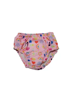 Pink summer theme swim diaper size 3-6m