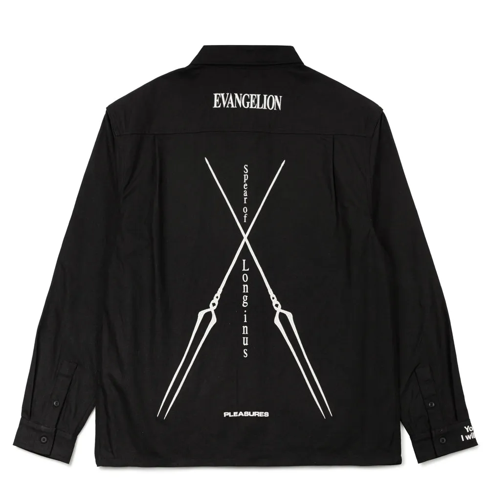 Pleasures x Evangelion Longinus Work Shirt | Black