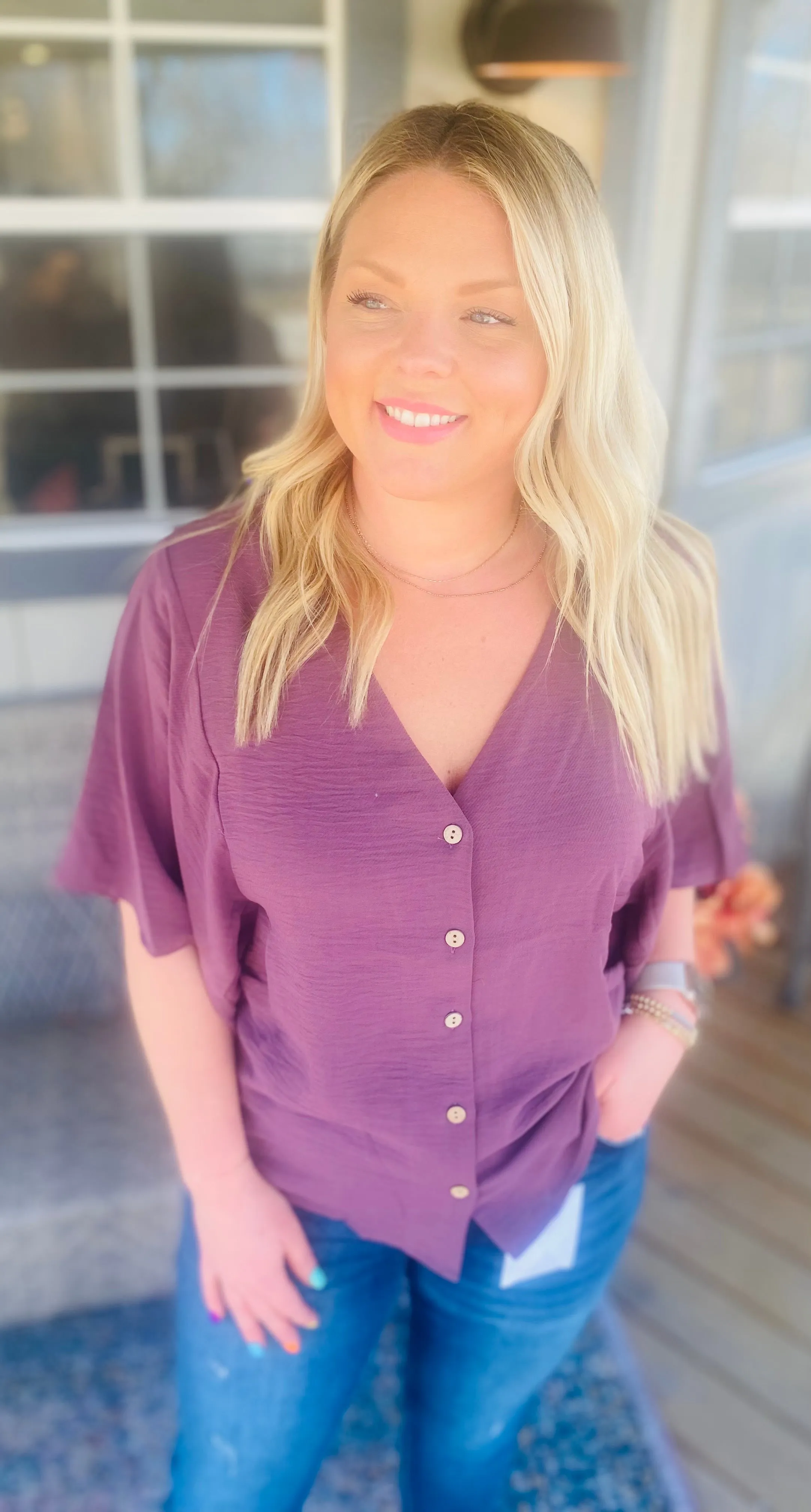 Plum Kimono Top