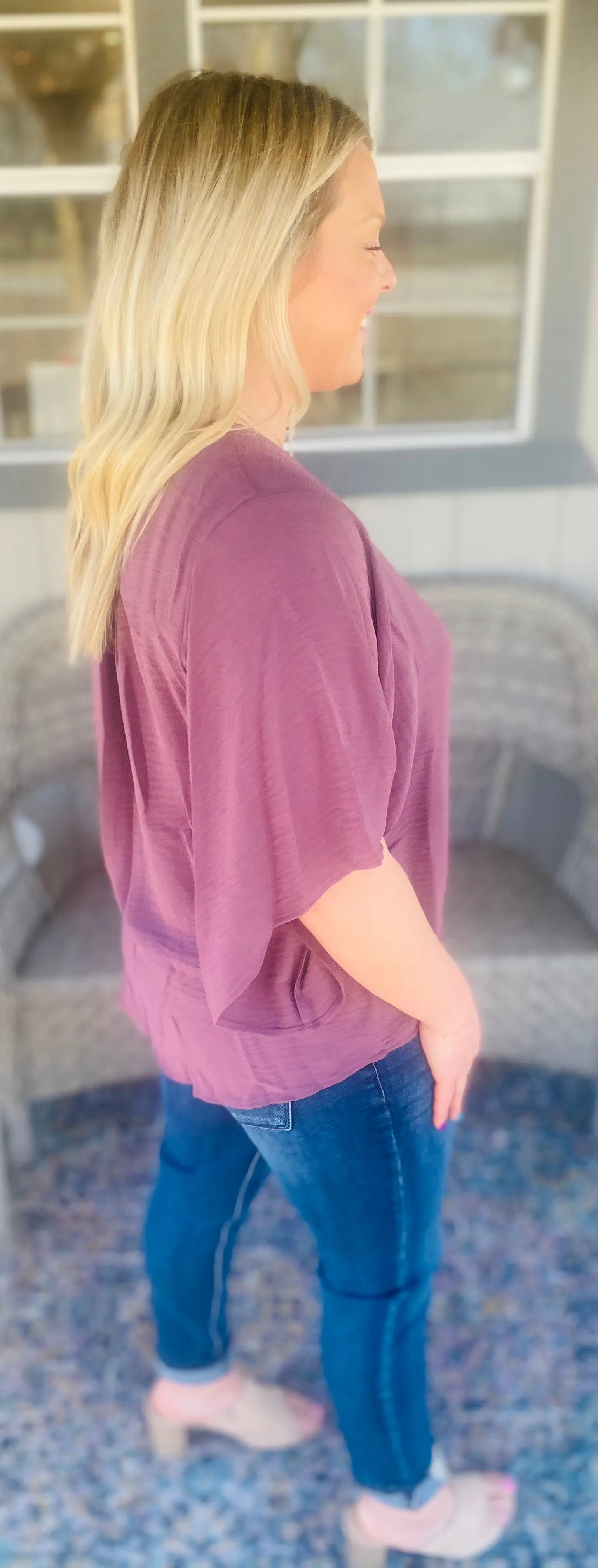 Plum Kimono Top