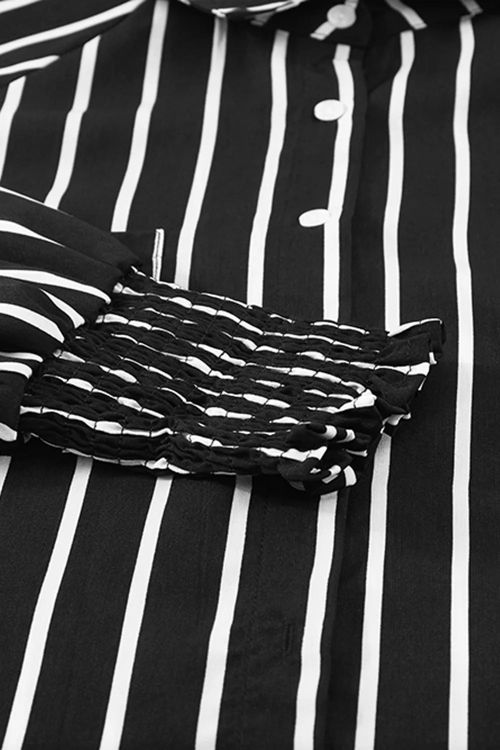 Pocketed Striped Button Shirt with Slits