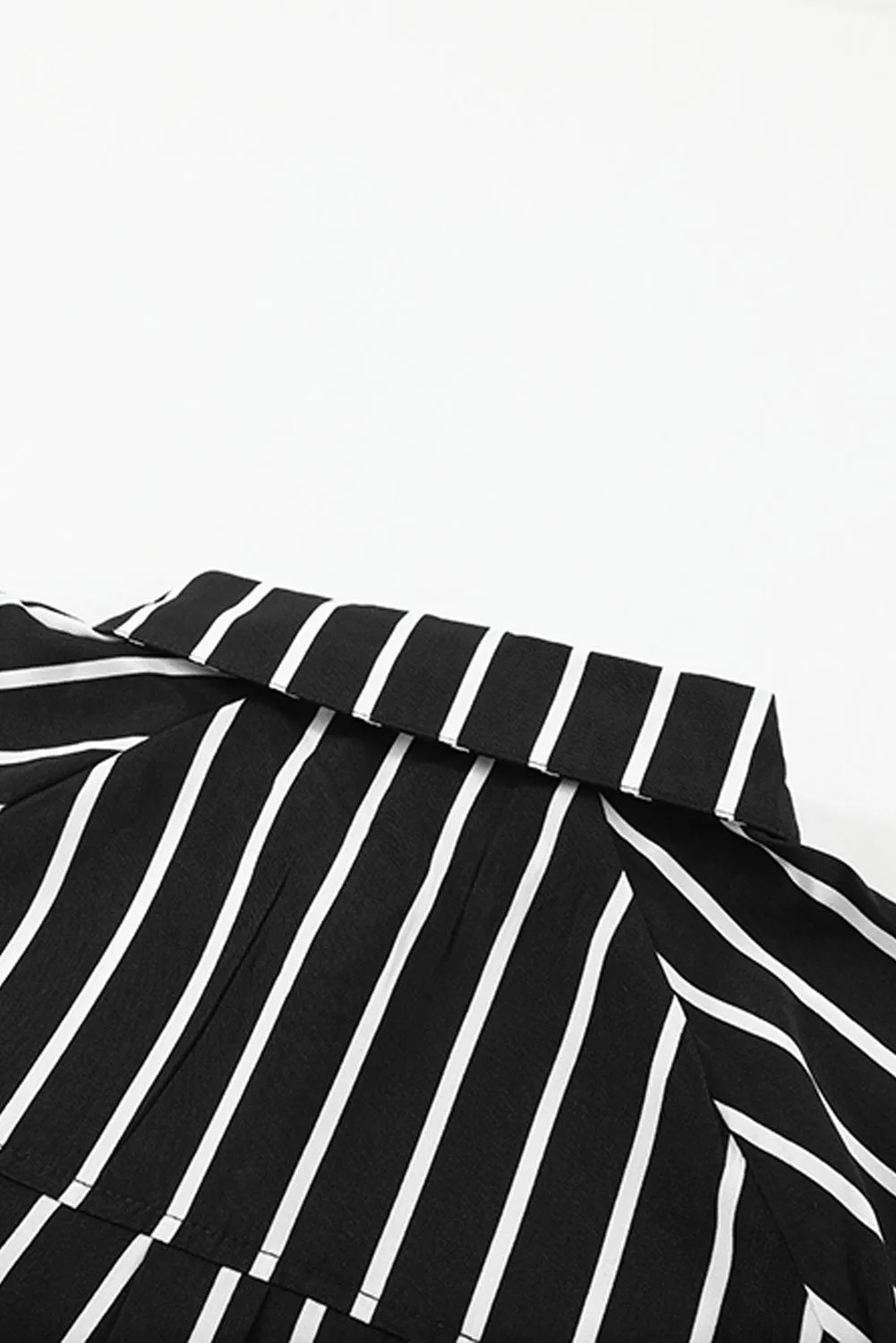 Pocketed Striped Button Shirt with Slits