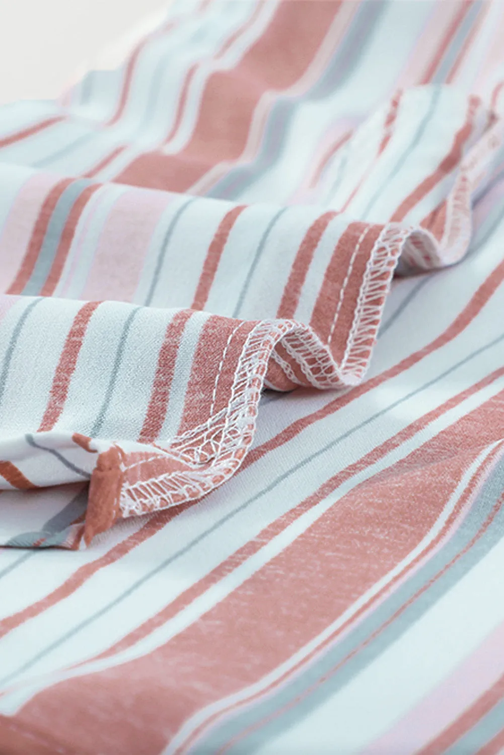 Pocketed Striped Button Shirt with Slits