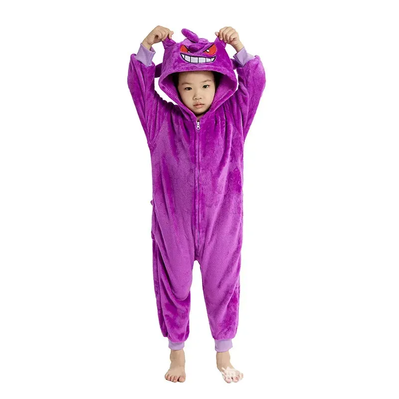 Pokemon Kids Onesie Pajamas Pikachu Men Women Anime Flannel Gengar Kigurumi Charizard Sleepwear Suit Christmas Gift