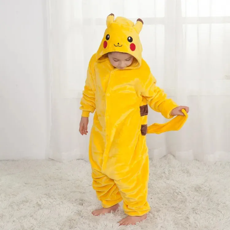 Pokemon Kids Onesie Pajamas Pikachu Men Women Anime Flannel Gengar Kigurumi Charizard Sleepwear Suit Christmas Gift