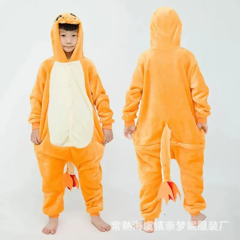 Pokemon Kids Onesie Pajamas Pikachu Men Women Anime Flannel Gengar Kigurumi Charizard Sleepwear Suit Christmas Gift