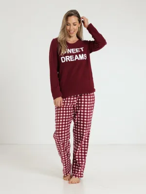 Polar Fleece Pj Set - Burgundy
