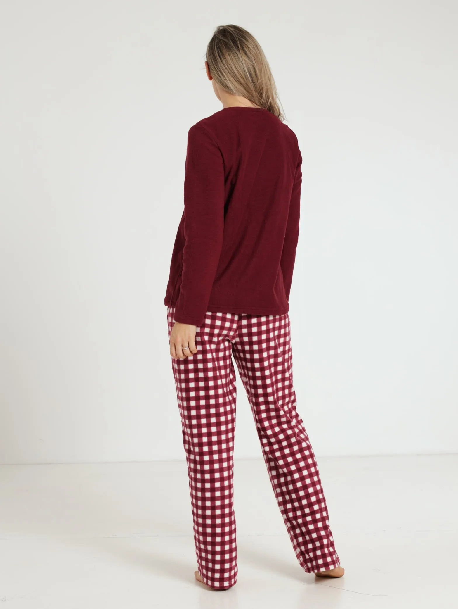 Polar Fleece Pj Set - Burgundy