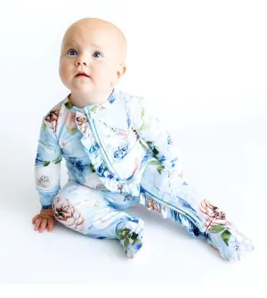 Posh Peanut Frostine-Footie Ruffled Zippered One Piece