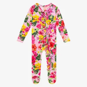 Posh Peanut Malana Footie Ruffled Zippered One Piece