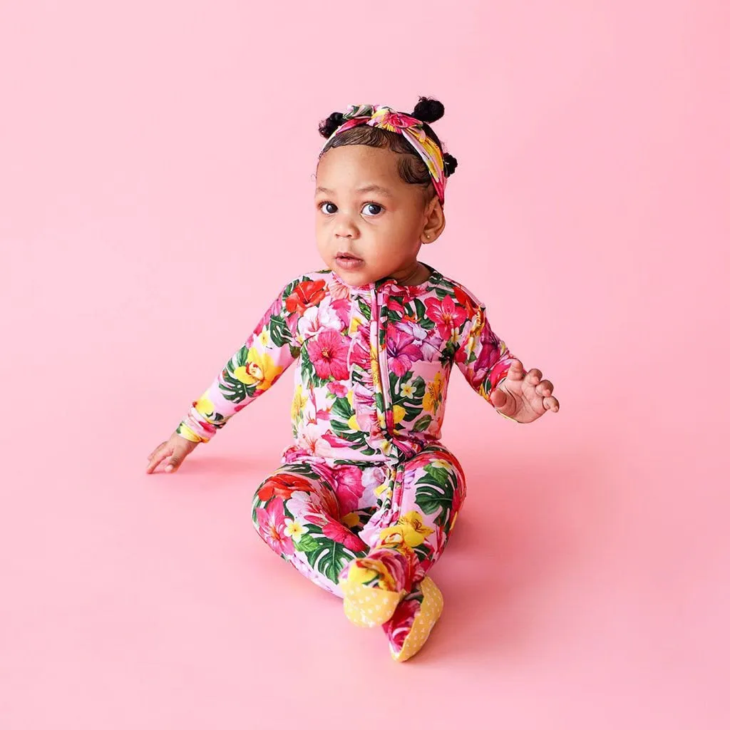 Posh Peanut Malana Footie Ruffled Zippered One Piece