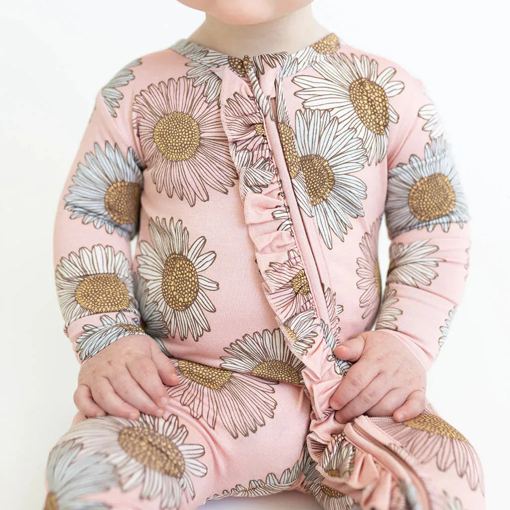 Posh Peanut Millie-Footie Ruffled Zippered One Piece