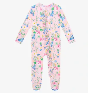 Posh Peanut Nicole - Footie Ruffled Zippered One Piece
